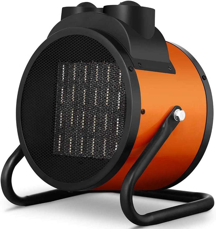 Radiator electric Bakaji cu elemente de încălzire ceramice, ventilator industrial, putere 3000 W, termostat reglabil, funcție ventilator răcire, înclinare reglabilă (3000 wați)