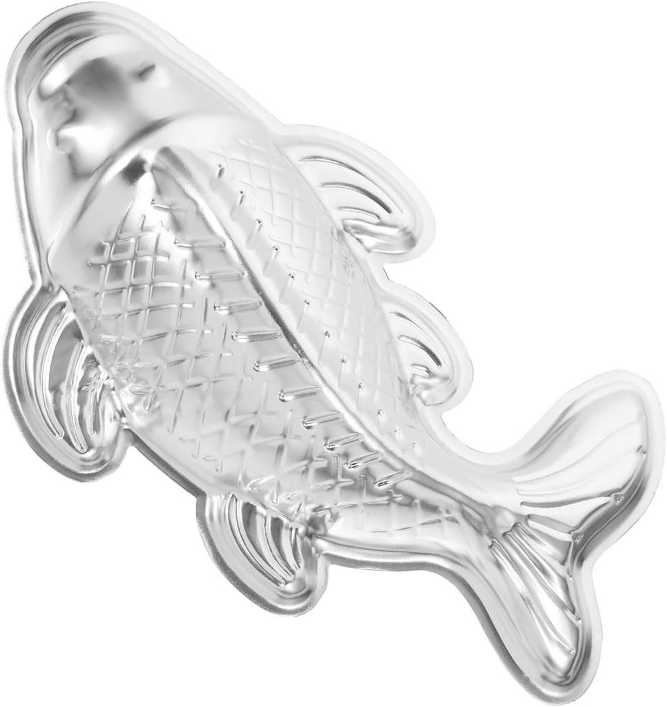 Cabilock 3D aluminiu tort de pește matriță 25 x 14 x 5,5 cm set de 2 antiaderente pentru deserturi jeleu și tort de orez accesoriu de copt acasă