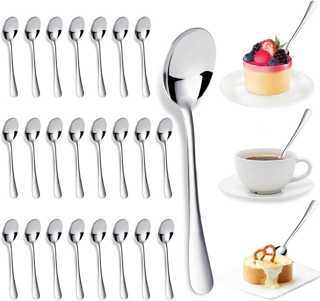Staranry 24 lingurițe de cafea, lingurițe de desert de 17,5 cm