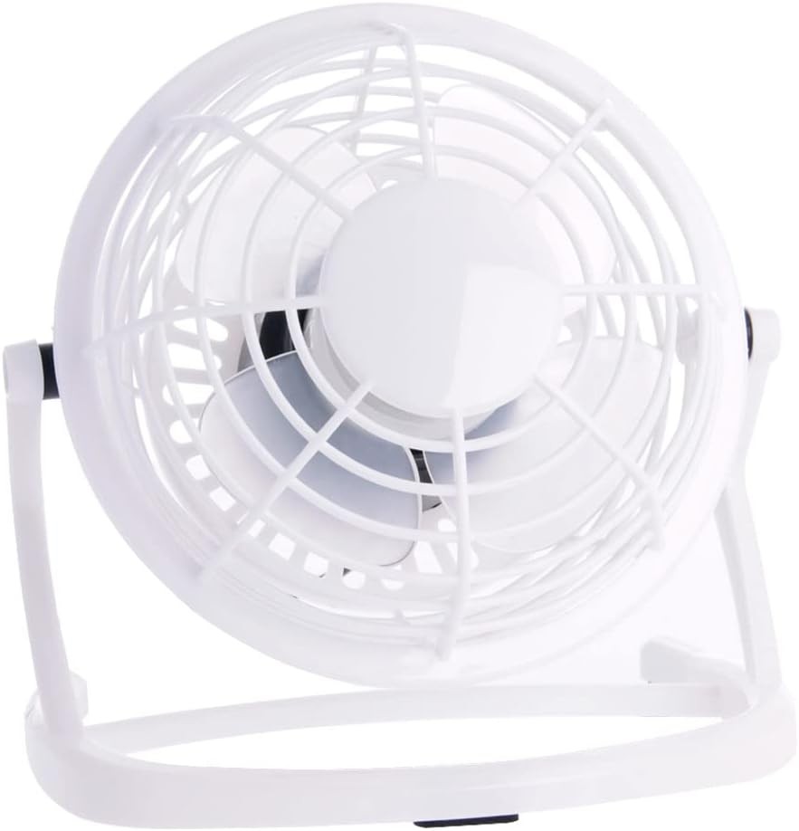 REY Mini ventilator USB pentru laptop, ventilator rotativ silențios pentru desktop, alb