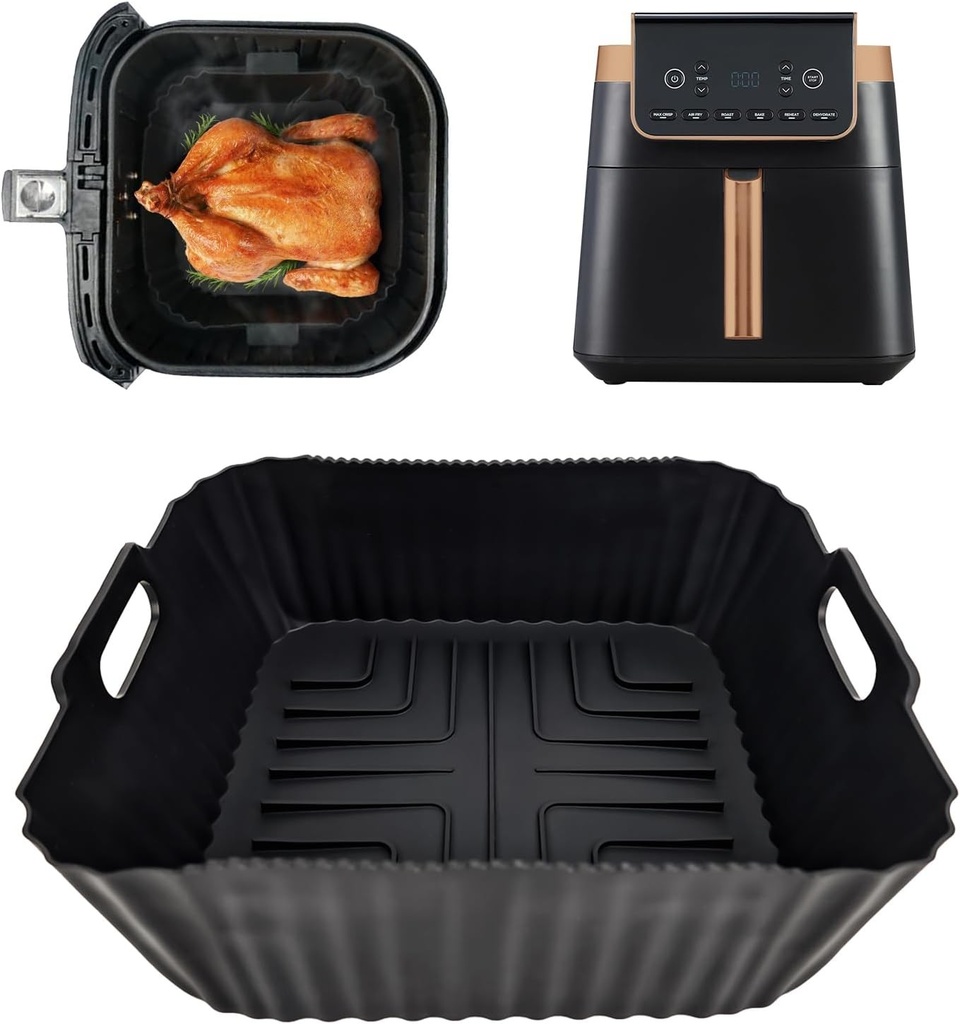 Tăvi de copt din silicon pentru Ninja Airfryer Max Pro 6.2L AF180EU Philips HD9270, Tăvi reutilizabile din silicon pentru friteuza cu aer Ninja Airfryer 6.2L AF181 4.7L AF140EU