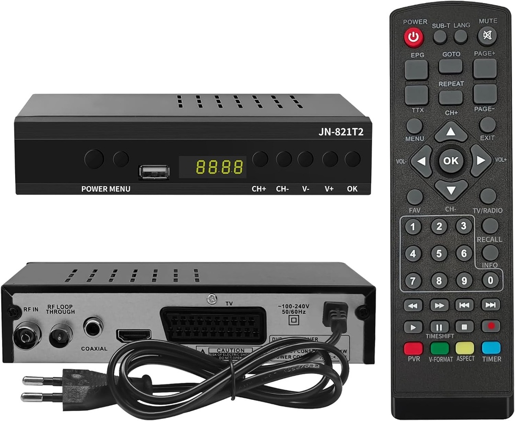 Decodificator TDT HD - DVB-T T2 H.265 HEVC Full HD PVR, HDMI, SCART, USB, Sintonizator de TV Digital Terrestre, decodificador terrestre, Receptor Digital de Alta definiție 1080p
