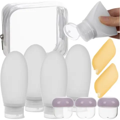 Set recipiente de calatorie pentru cosmetice cu husa