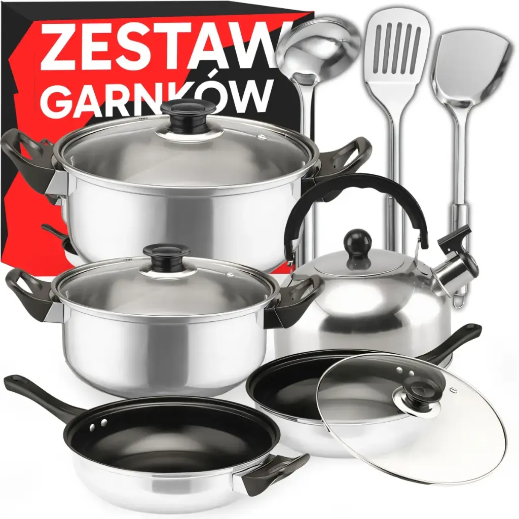 Set de oale și accesorii de bucătărie 11 buc. cratiță cu inducție pe gaz