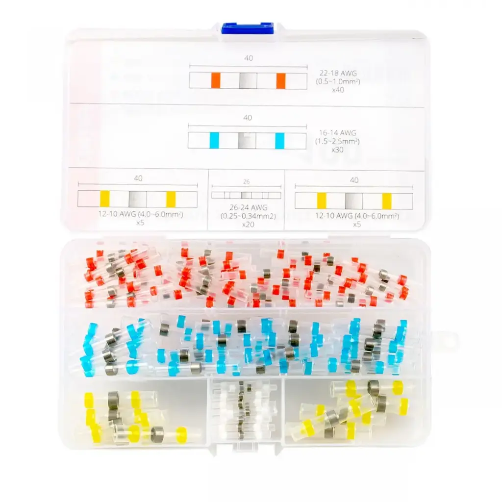 Set 100 Buc Conectori Termocontractabili Placați Cu Staniu