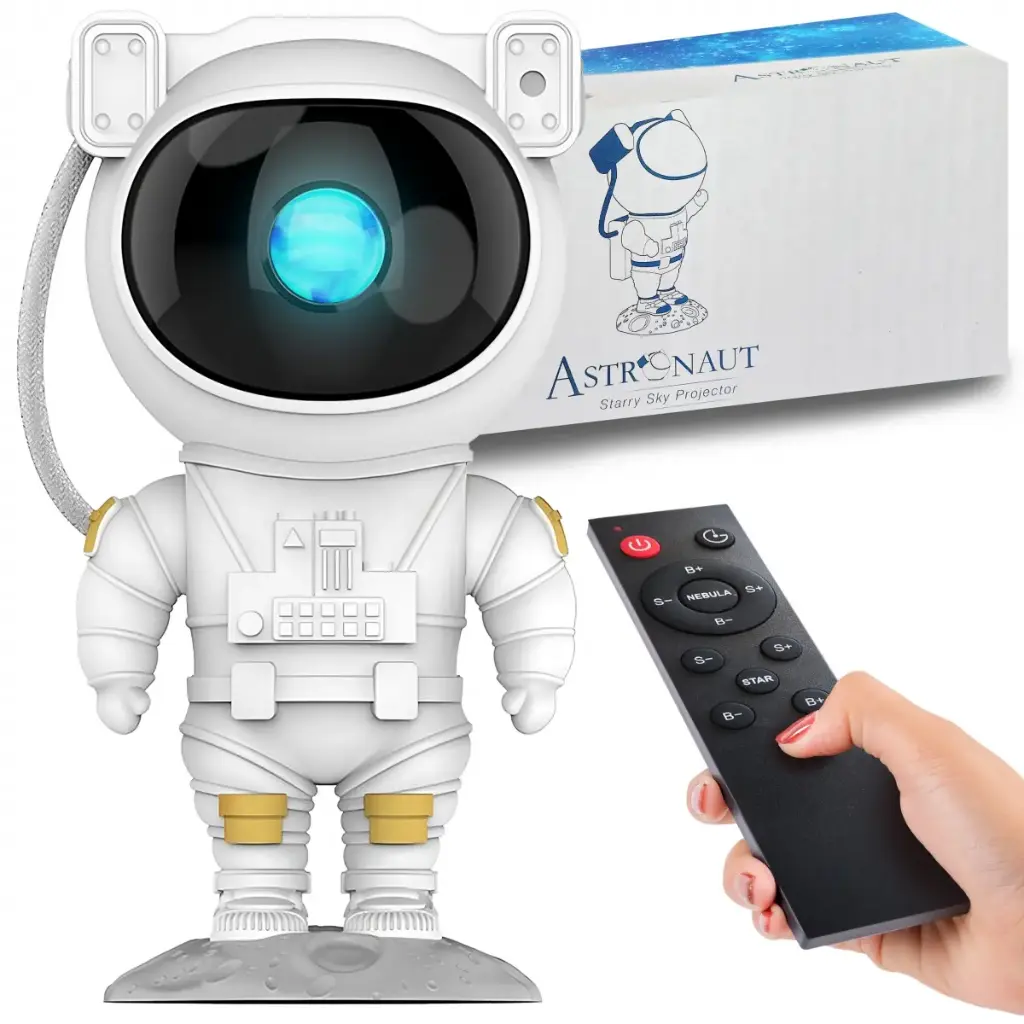 Proiector de stele cu astronauți, lumină de noapte pentru copii, proiector spațial, telecomandă -e796