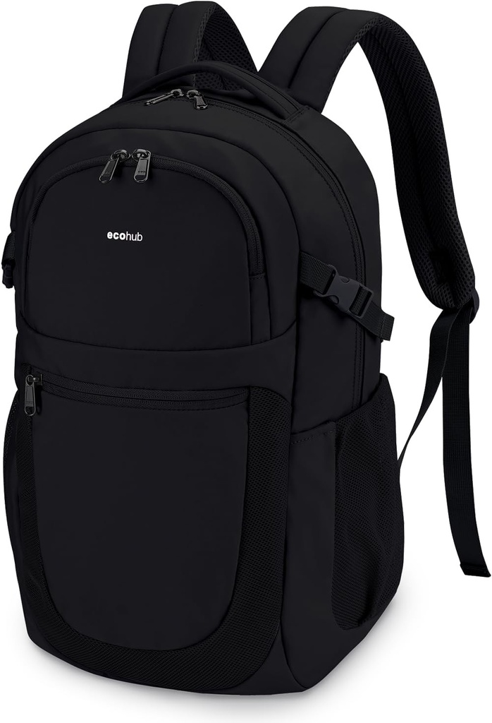 Rucsac pentru laptop ECOHUB pentru femei, negru, 28L