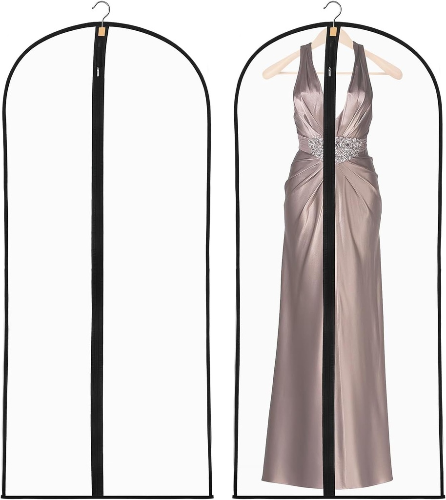 Saci lungi pentru haine Dntorx, set de 2, 60 x 140 cm, transparenți