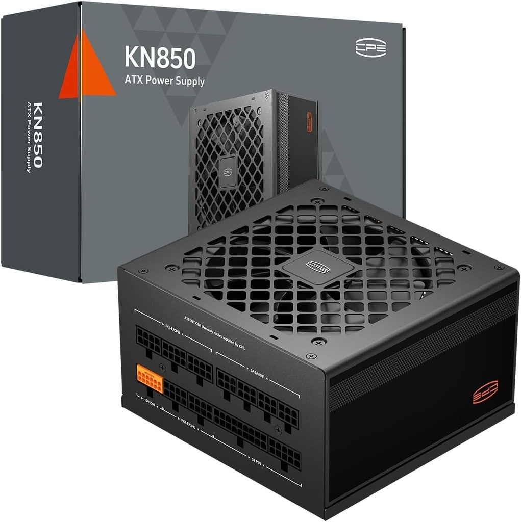 Sursă de alimentare complet modulară CPS, 850W ATX 3.1, certificată 80 Plus Gold, PCIe 5.1 12V-2×6, condensatoare japoneze, cabluri ultra-flexibile (KN850)