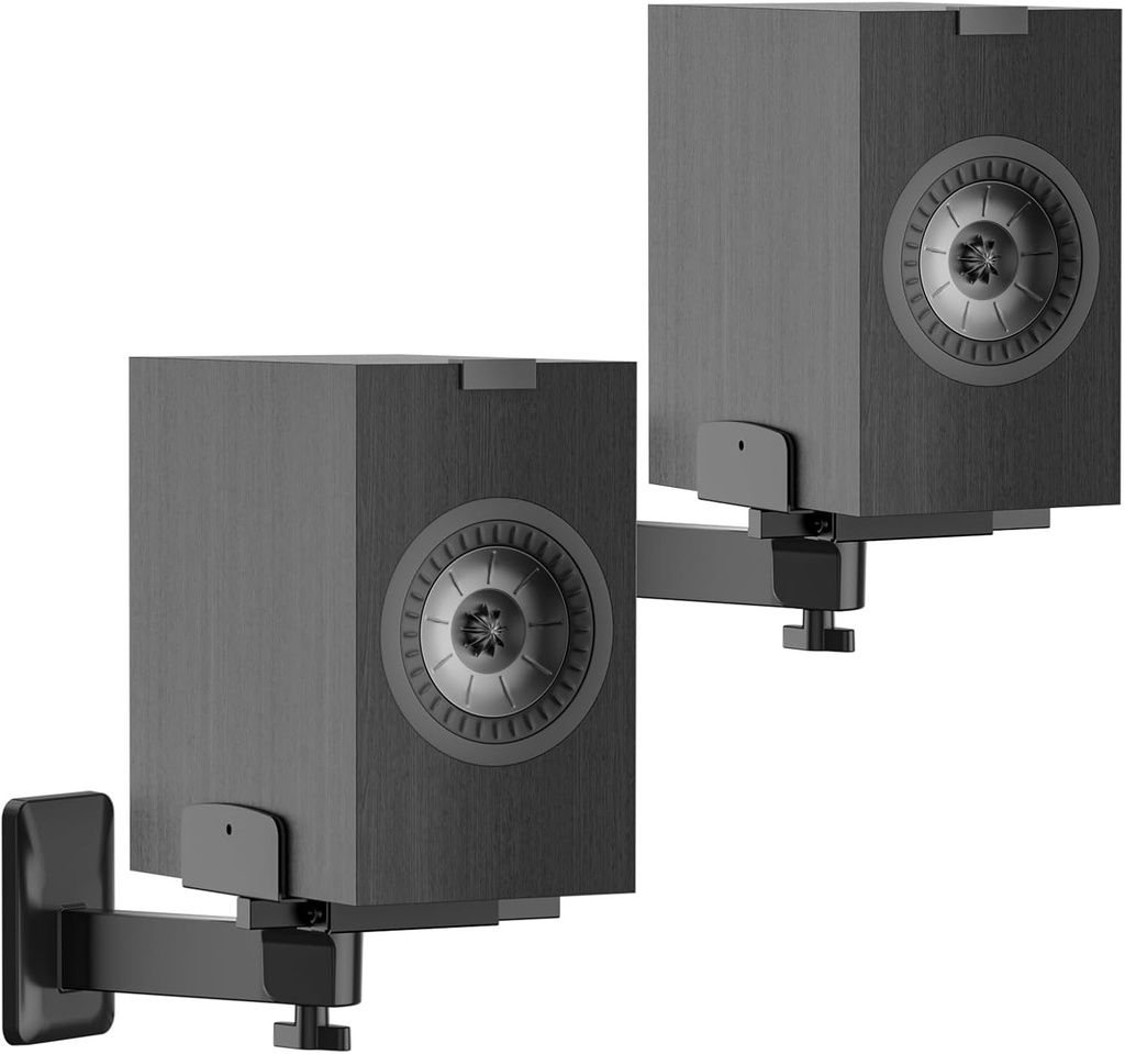 Suporturi reglabile pentru boxe, potrivite pentru majoritatea boxelor de raft – suporturi de perete cu clemă dublă pentru boxe surround Klipsch, Bose, Edifier, Yamaha, KRK, pachet de 2