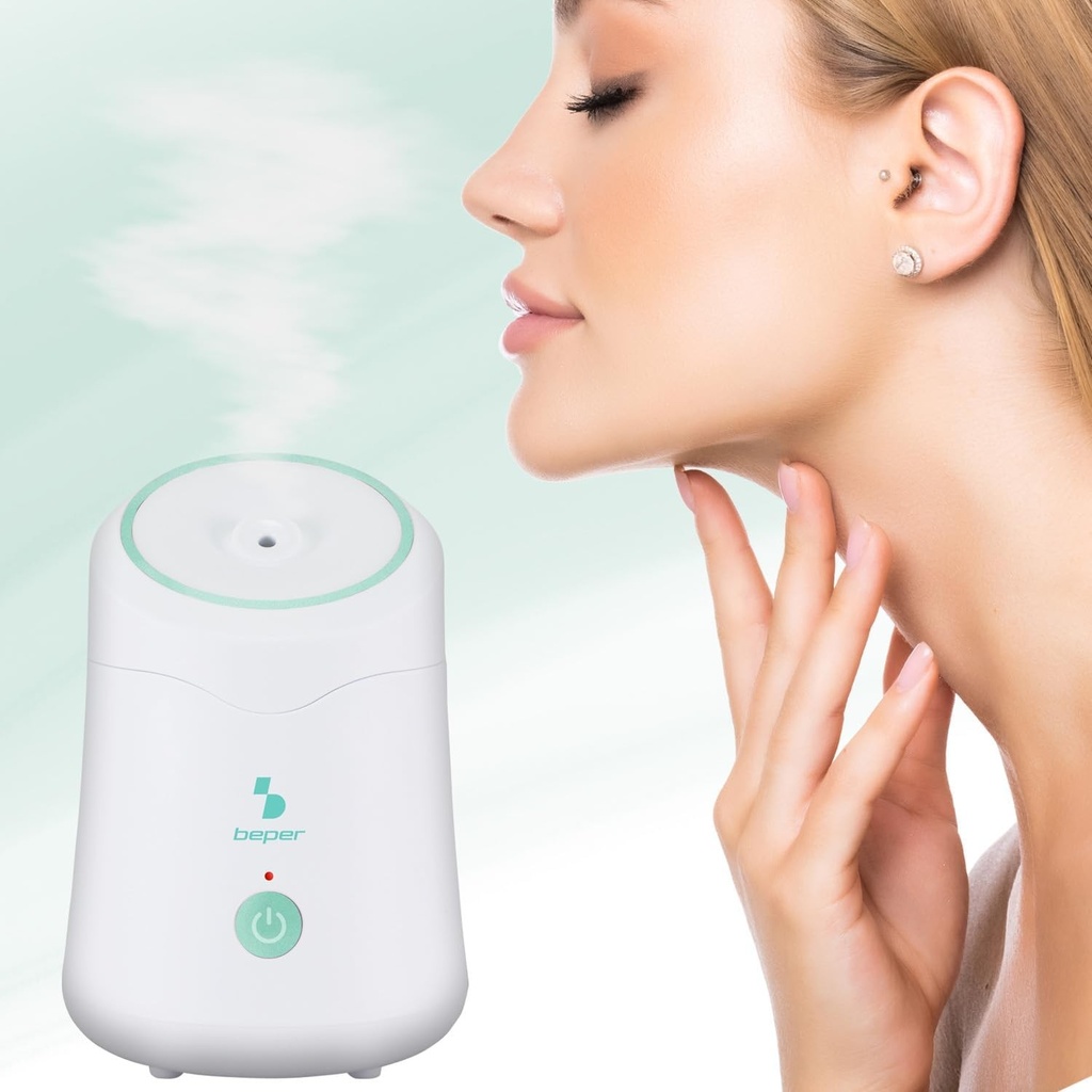 Saună facială BEPER P302VIS010 Hidra Steam, curățare și hidratare profundă a feței, aparat de aburit facial cu rezervor de 60 ml, suport pentru esență, cu cană de măsurat inclusă
