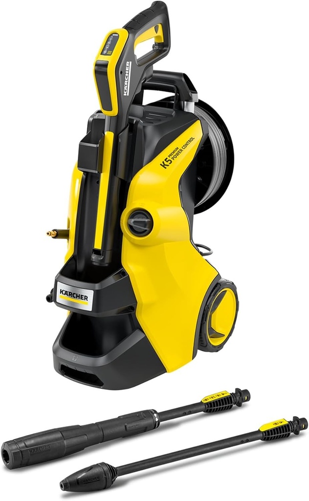 Aparat de curățat cu înaltă presiune Kärcher K 5 Premium Power Control Flex, presiune: max. 145 bar, debit: 500 l/h, suprafață acoperită: 40 m2/h, greutate: 13,9 kg, furtun flexibil de înaltă presiune, pistol de suflat praf, lance de pulverizare