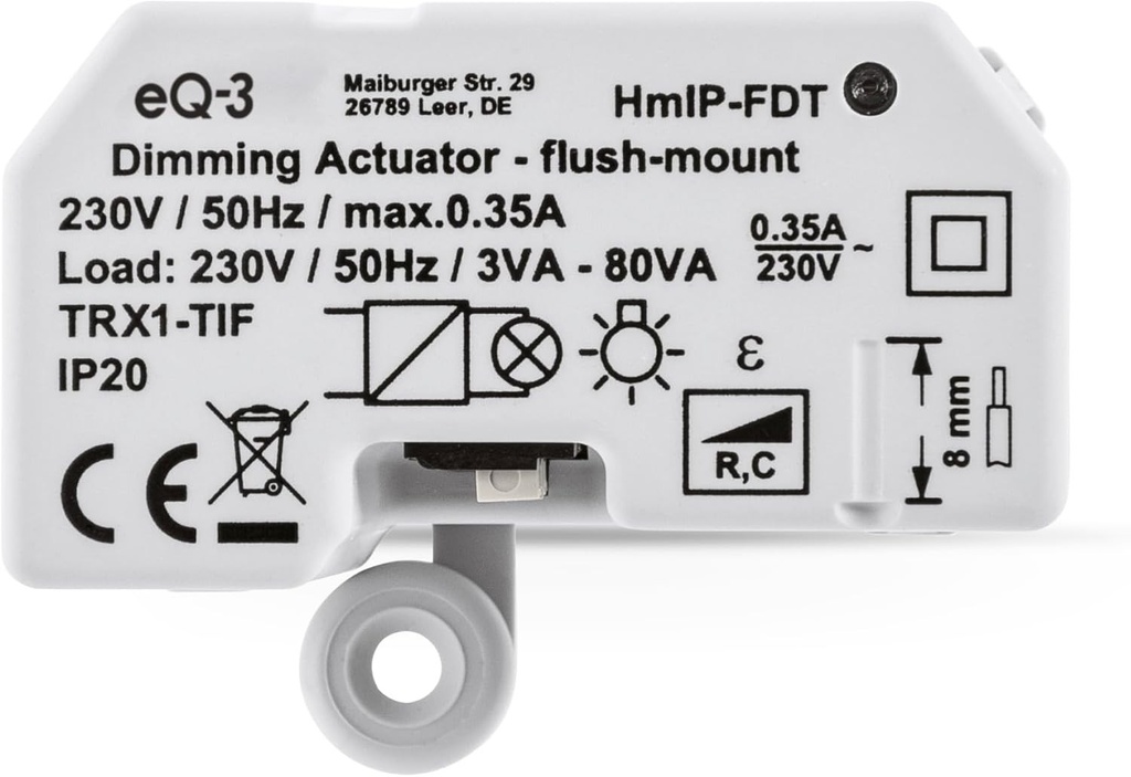 Actuator de reglare a intensității luminoase Homematic IP 150609A0, montare încastrată, 230 V, gri