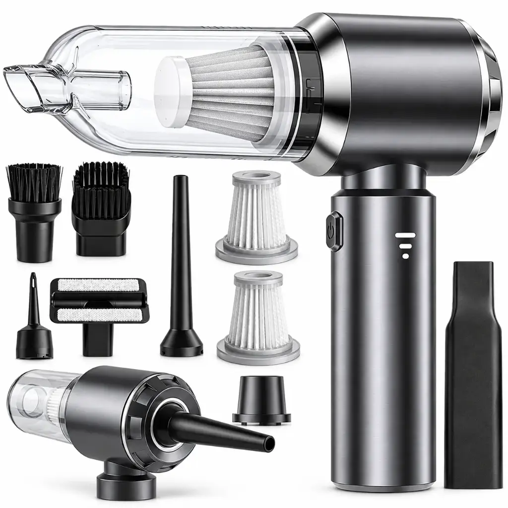 Aspirator de mână fără fir, 5500 Pa, aspirator auto cu 3 filtre HEPA, mini aspirator pentru mașină, canapea, birou, bucătărie, casă și părul animalelor