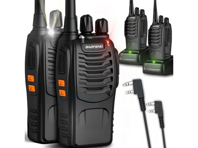 2X statii WALKIE si casti BAOFENG BF888S cu raza lunga de distanta