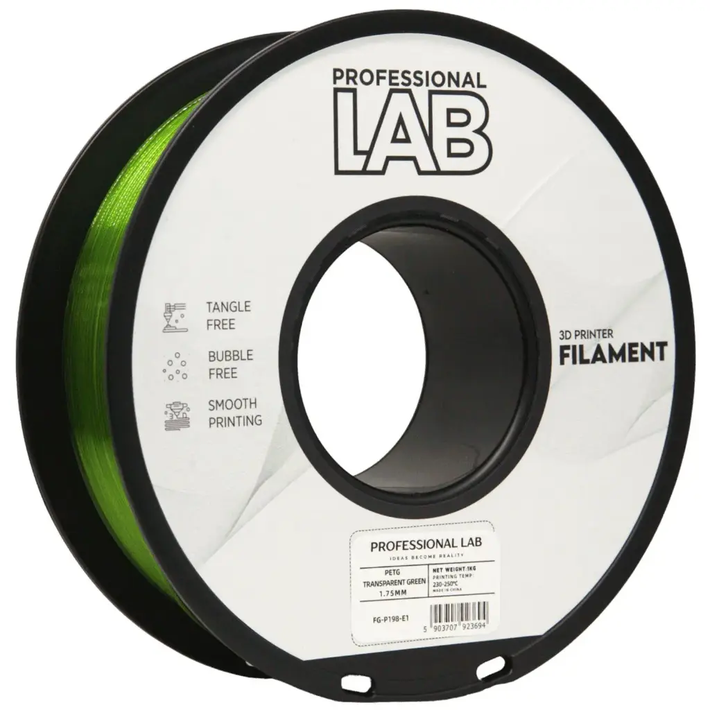 Filament imprimanta 3D PETG Transparent Green - Prof. Lab 1.75mm 1KG