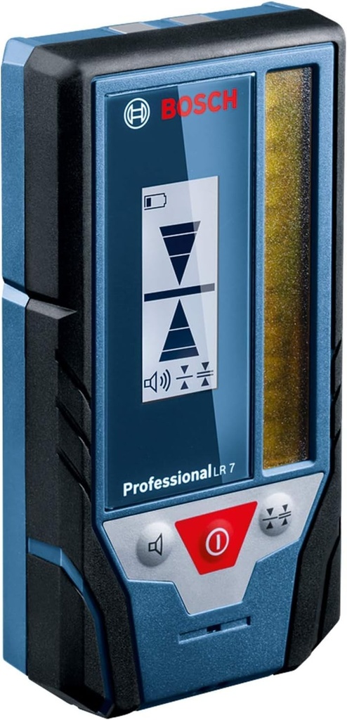 Receptor laser Bosch Professional LR 7 (fascicul roșu și verde, 2 baterii AAA de 1,5 V, rază de acțiune: 5-50 m, geantă de protecție)