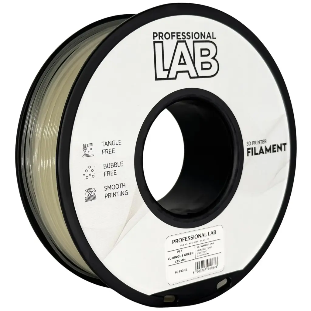 Filament imprimanta 3D PLA Luminous Green - Prof. Lab 1.75mm 1KG