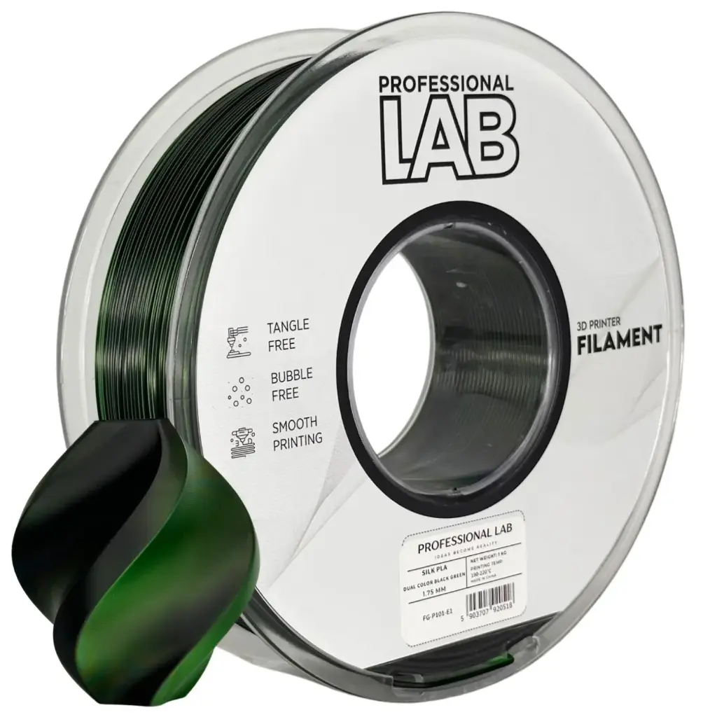 Filament imprimanta 3D Silk PLA Dual Color Black Green - Prof. Lab 1.75mm 1KG