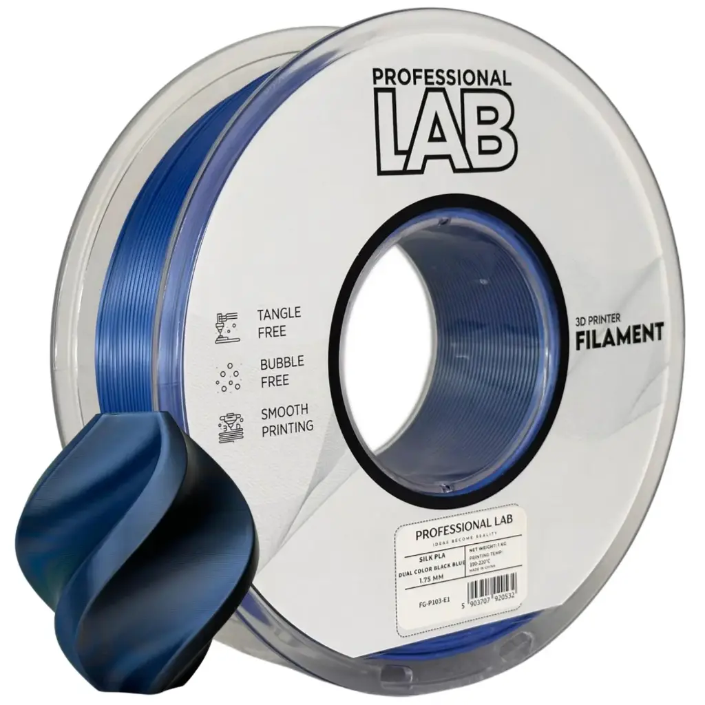 Filament imprimanta 3D Silk PLA Dual Color Black Blue - Prof. Lab 1.75mm 1KG