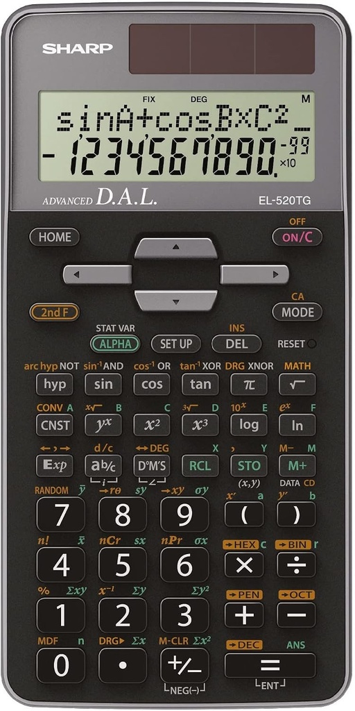 Calculator științific Sharp EL-531TG-GY (intrare DAL, energie solară/baterie) 