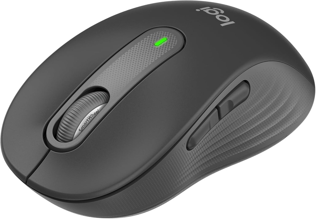 Mouse fara fir Logitech Signature M650 - Pentru maini mici pana la mijlocii, 2 ani de viata a bateriei, clicuri silentioase, butoane personalizabile, Bluetooth, pentru PC/Mac/dispozitive multiple/Chromebook - Grafit 