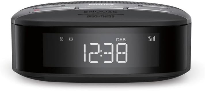 Radio cu ceas audio Philips DAB+ (alarma dubla, temporizator de inactivitate, design compact, radio digital DAB+/FM, sincronizare automata a orei, rezerva baterie) TAR3505/12 