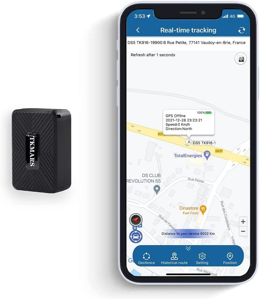 Localizator GPS Mini spion Aplicatie de pozitionare in timp real Fara abonament Magnet incorporat mic, dar puternic 1500 mah IP65 Impermeabil Nu va faceti griji pentru zilele ploioase TK913 