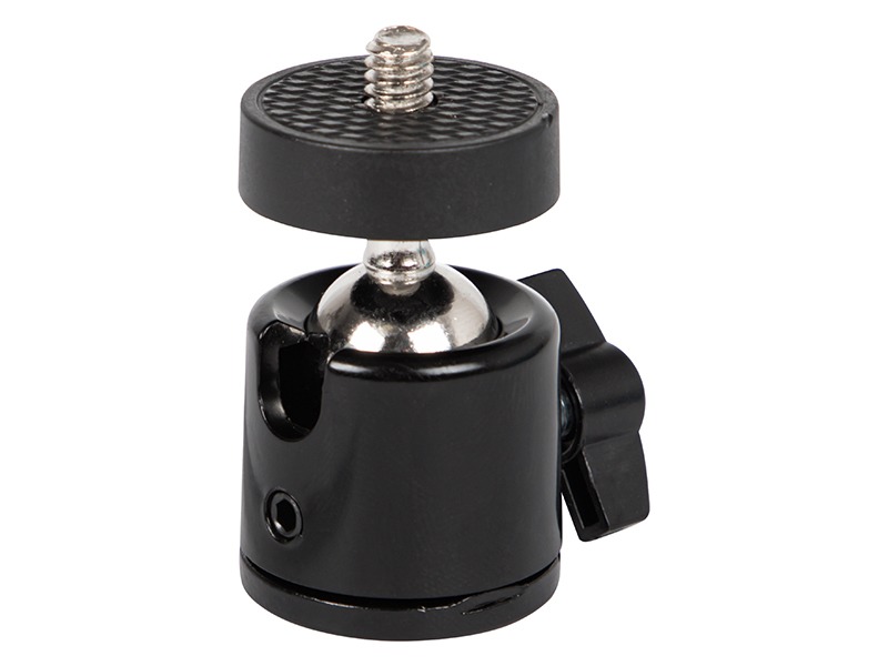 Mini cap cu bilă rotativ 360°, cu filet 1/4 inch și orificiu 1/4 inch, pentru camere și trepiede