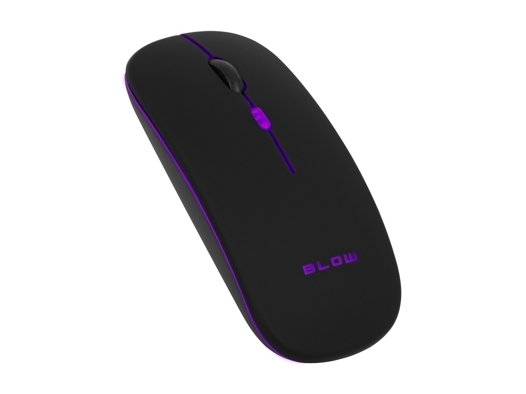 Mouse optic wireless Blow MB-13 negru, Bluetooth și 2,4 GHz, acumulator, iluminare RGB, 1200–3200 DPI