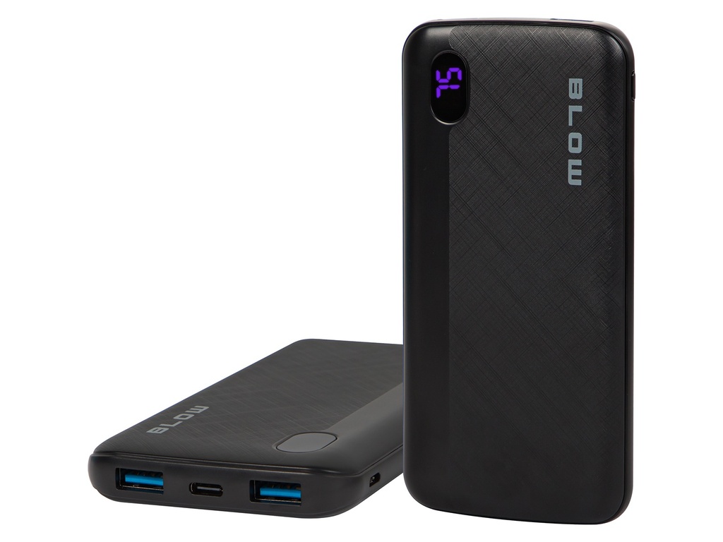 Power bank PB10B 10000 mAh negru, încărcare rapidă 22,5 W QC 3.0 și PD, 2 x USB-A, USB-C, afișaj LED