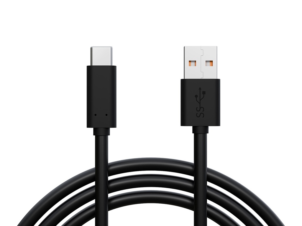 Cablu USB 3.0 A – USB-C Blow 1,5 m, negru, încărcare și transfer de date, mufe ranforsate