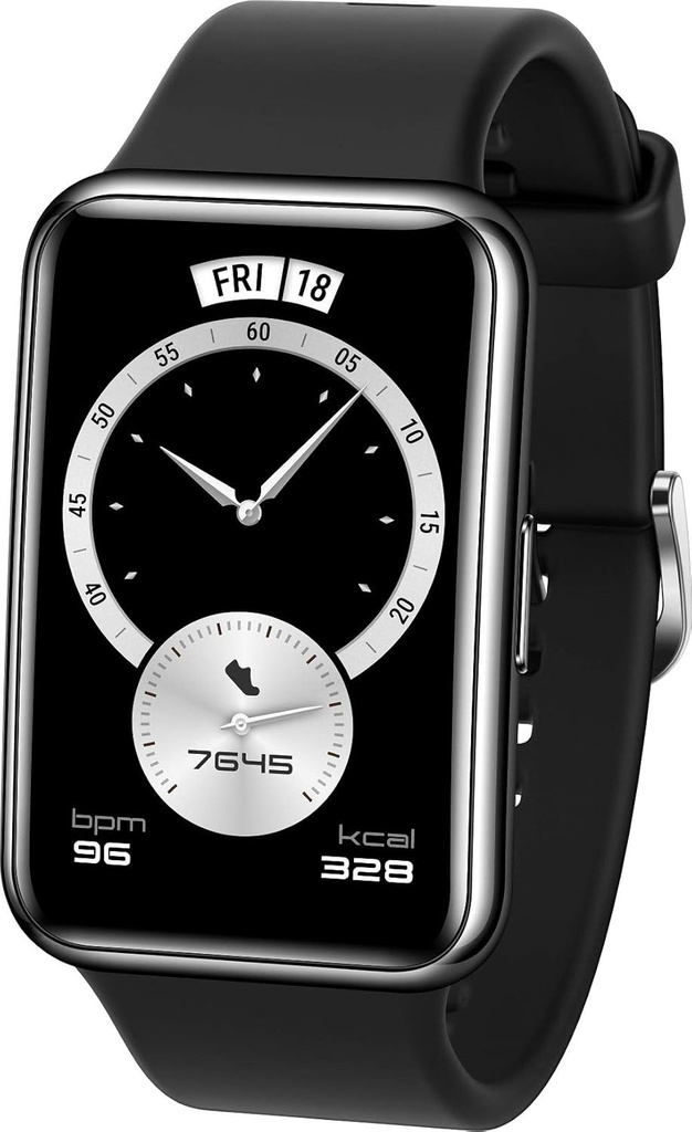 HUAWEI Watch FIT Smartwatch elegant, afisaj AMOLED de 1,64 inchi, antrenor personal, durata de viata a bateriei, GPS, 5 ATM, masurarea ritmului cardiac, exclusiv Amaz