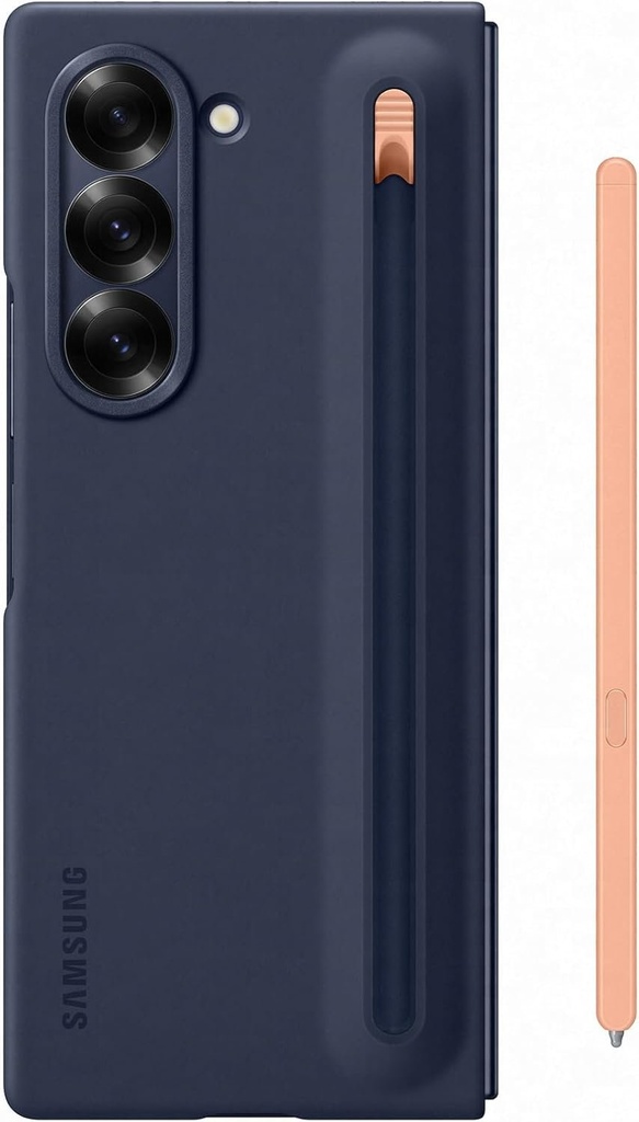 Husa Samsung S Pen Husa albastru inchis cu S Pen roz pentru Galaxy Z Fold6