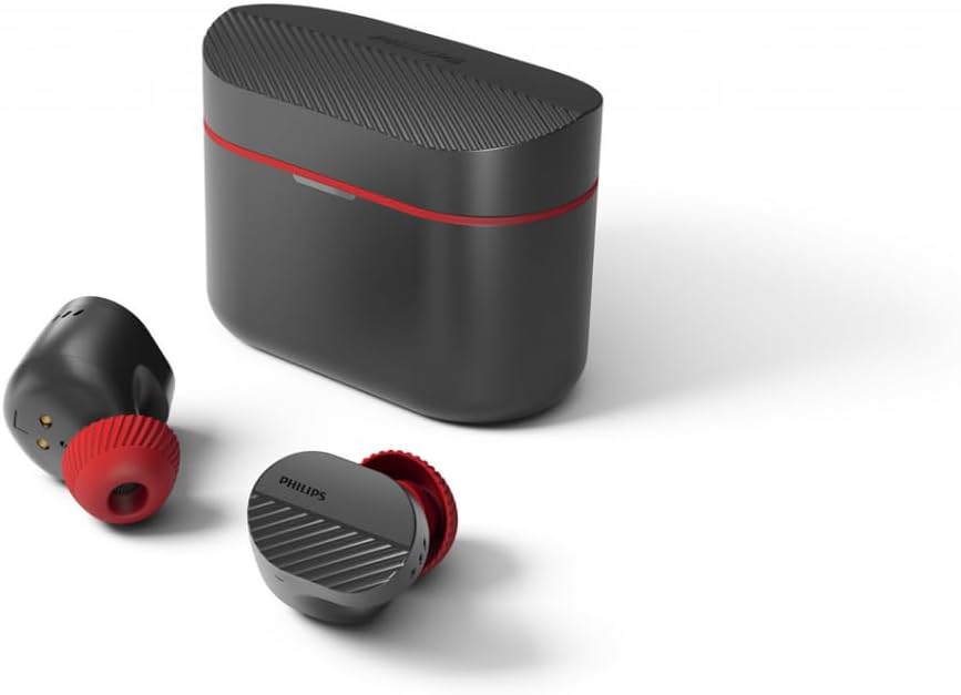 Philips TAA5508BK/00 Căști True Wireless | Sunetul natural | Pro Noise Cancelling | Potrivire perfectă în ureche | Până la 28 de ore de redare | Microfon | Carcasa de incarcare | IPX5 | Negru |