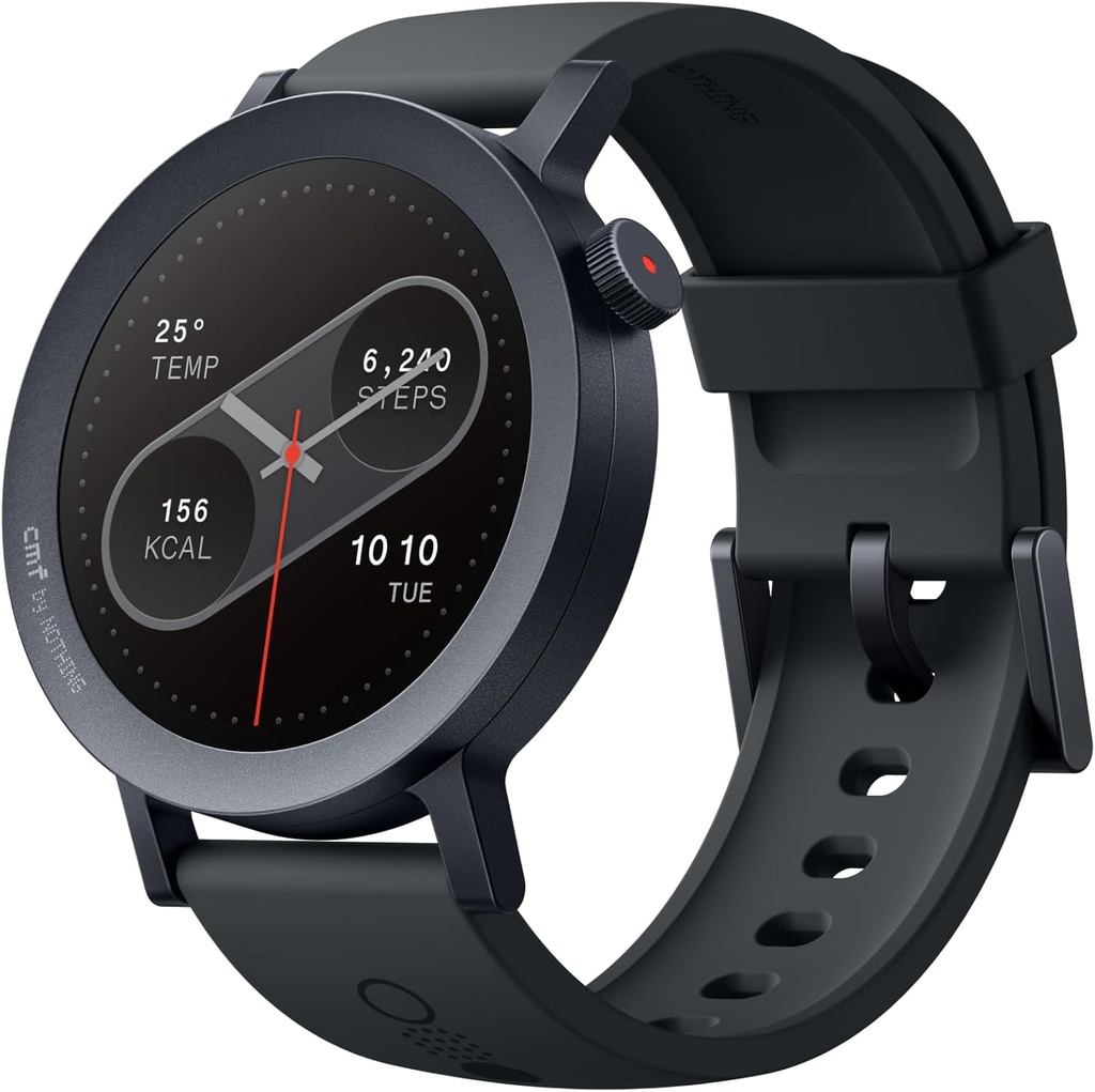 Ceas inteligent CMF by Nothing Watch Pro 2 cu afișaj AMOLED de 1,32 inchi, autonomie de 11 zile a bateriei, apelare Bluetooth cu anulare a zgomotului AI și GPS cu mai multe sisteme integrat - gri închis