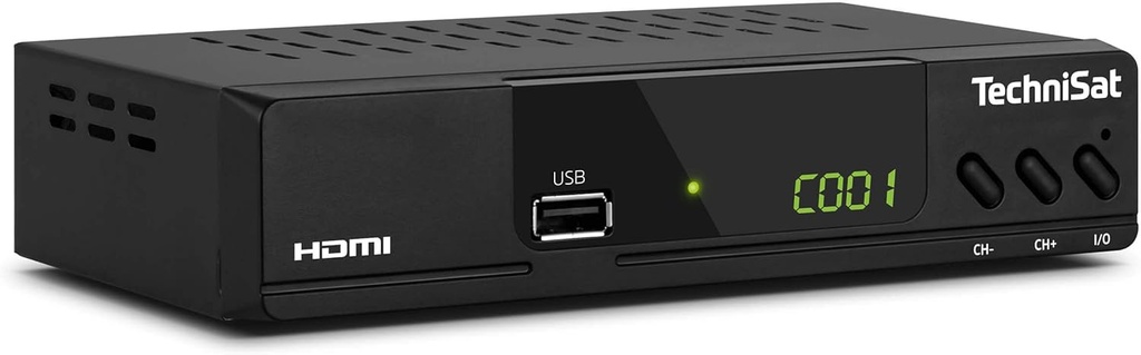 TechniSat HD-C 232 - Receptor HD pentru TV digital prin cablu (HDTV, DVB-C, HDMI, SCART, USB 2.0, intrare RF, ieșire RF, EPG, telecomandă) negru