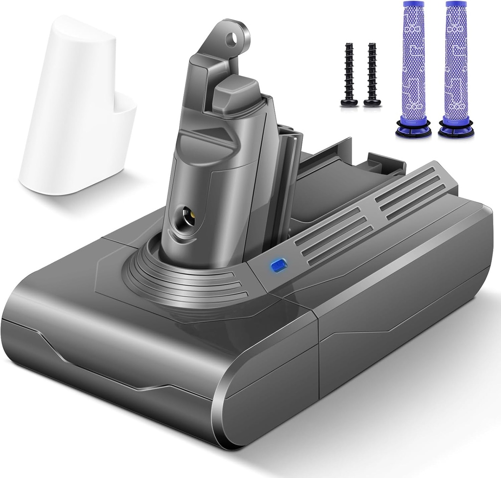 Baterie de 6500 mAh pentru Dyson V6, Baterie de înlocuire Morpilot pentru DC62 SV03 DC58 DC59 DC61 DC72 DC74 SV06 SV09 cu 2 filtre lavabile