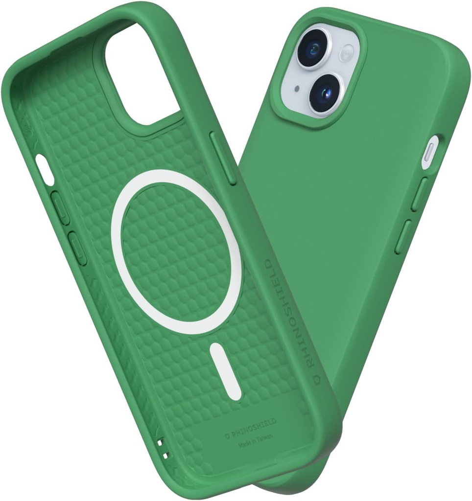 Husă RhinoShield compatibilă cu [iPhone 15] | SolidSuit compatibil cu Magsafe - Carcasă subțire cu tehnologie de absorbție a șocurilor și finisaj mat premium - Budgie verde