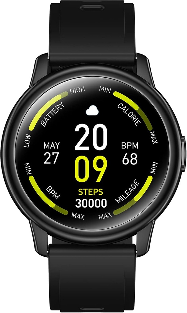 Ceas inteligent Cillso, ceas rotund Bluetooth pentru bărbați, femei, ceas fitness, ecran tactil de 1,3 inchi, cu monitorizare ritm cardiac, pedometru, analiză de calorii și somn, ceas de mână rezistent la apă IP68 pentru iOS Android [2021]