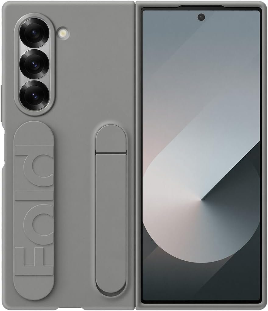 Husa din silicon Samsung EF-MF956 pentru Galaxy Z Fold6 | Husa pentru smartphone, husa pentru telefon mobil, inclusiv suport pentru degete, silicon, husa de protectie, rezistenta la socuri, subtire si anti-alunecare, gri
