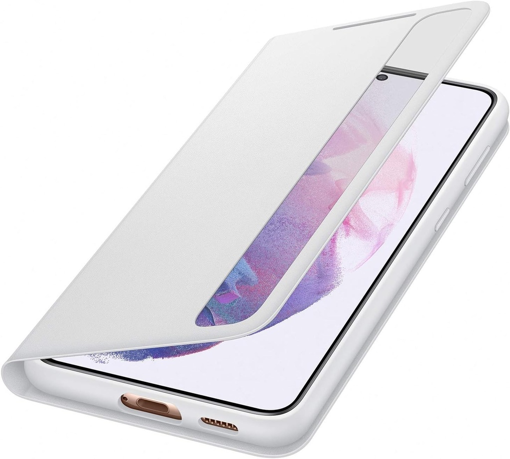 Husa Samsung Clear View pentru smartphone EF-ZG996 pentru Galaxy S21+ 5G Husa cu clapeta, husa pentru telefon mobil, extra-subtire, rezistenta la socuri, husa de protectie, gri deschis