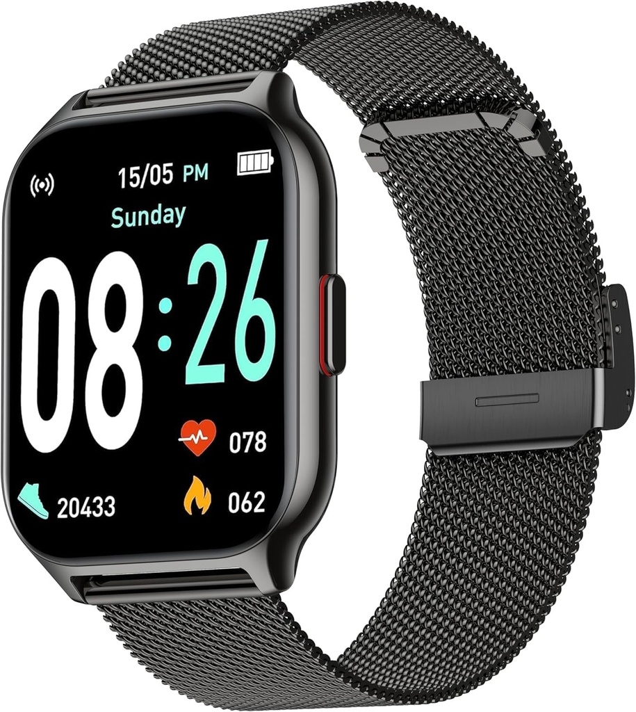 ZOSKVEE Smartwatch pentru femei barbati, fitness tracker 2 inch display color tactil cu functie de telefon, ceas de mana monitor de tensiune arteriala monitor de ritm cardiac SpO2, ceas sport pedometru pentru Android iOS