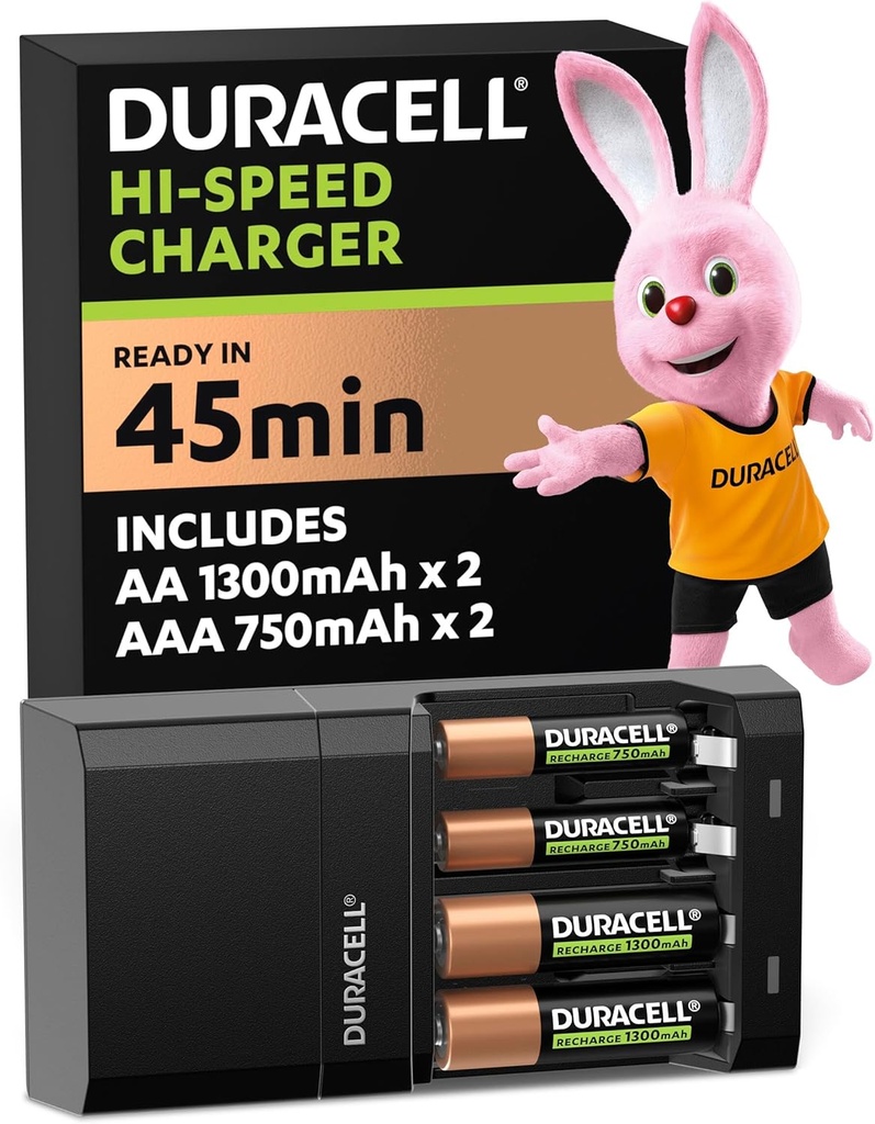 Încărcător de baterii reîncărcabile rapid Duracell de 45 de minute