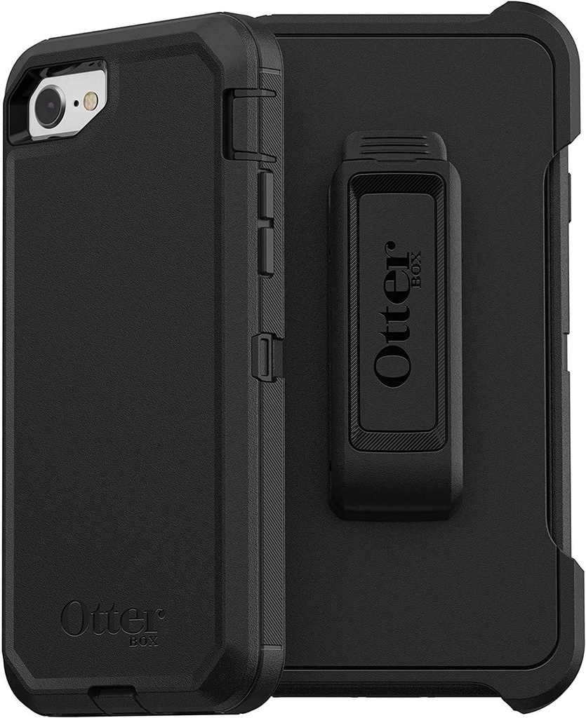 Husa OtterBox Defender pentru iPhone 7/8/SE a 2-a generatie/SE a 3-a generatie, rezistenta la socuri, la cadere, ultrarezistenta, husa de protectie, 4x testata la calitate militara, neagra
