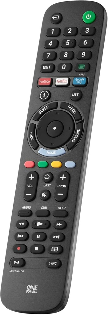 Telecomanda TV Sony One for All - Funcționează cu toate televizoarele/Smart TV - Telecomandă ideală de înlocuire a televizorului - URC4912
