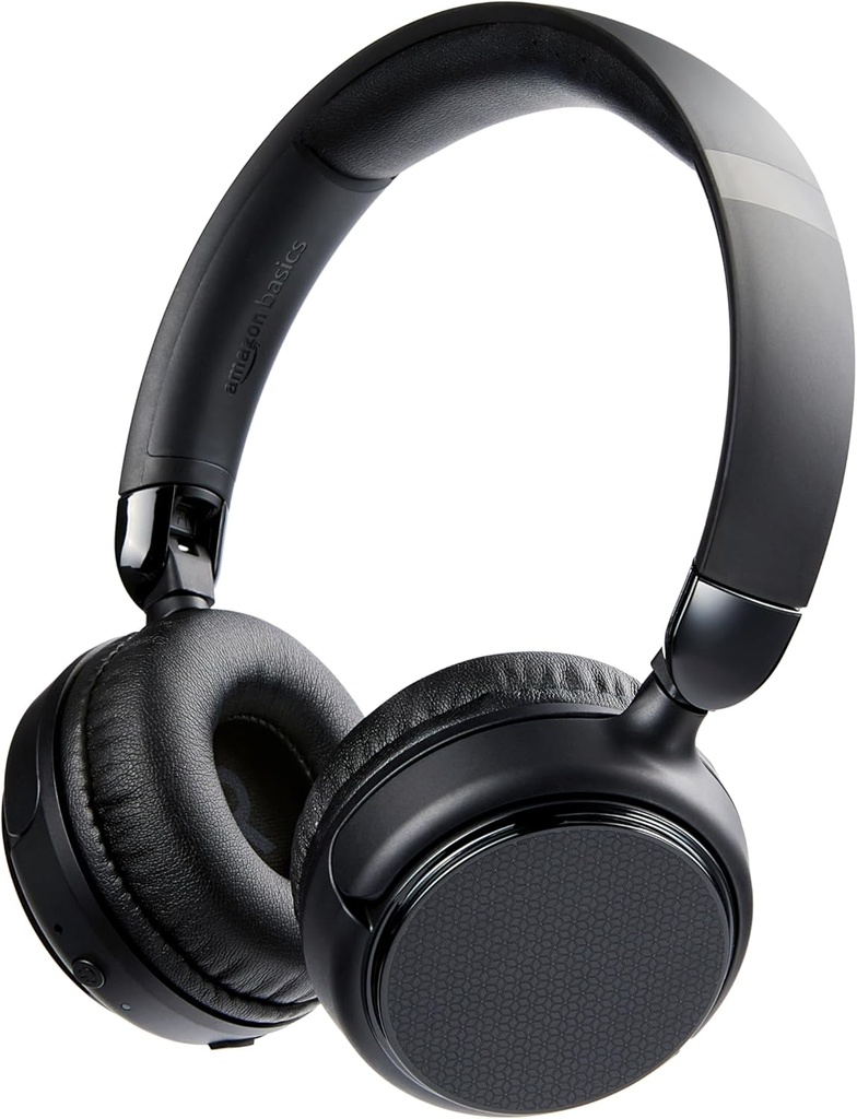 Căști on-ear Bluetooth fără fir Amazon Basics, 35 de ore de redare, mărime unică, negru