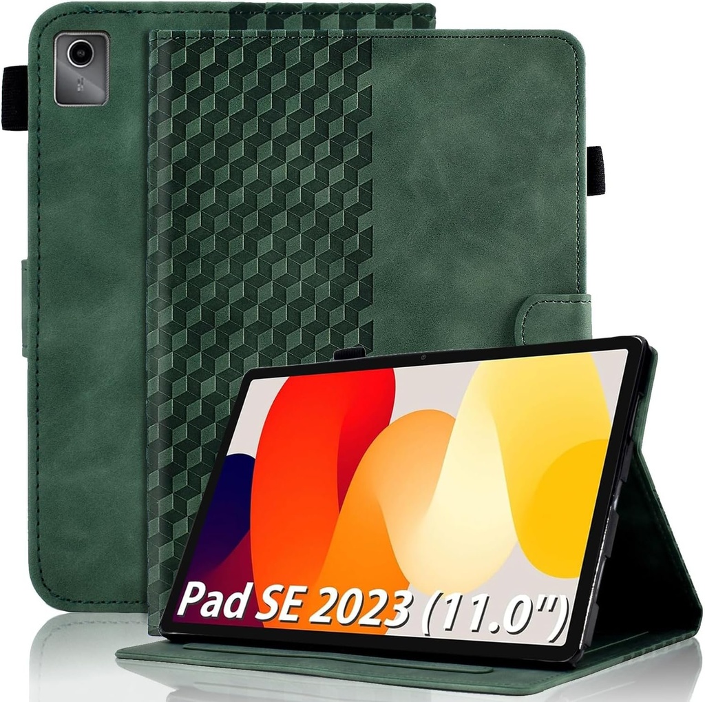 Husa pentru Xiaomi Redmi Pad SE 2023 (11 inchi) Husa de protectie pentru tableta Husa inteligenta Folio din piele premium cu suport auto Sleep/Wake Slot pentru card pentru Xiaomi Redmi Pad SE, verde inchis