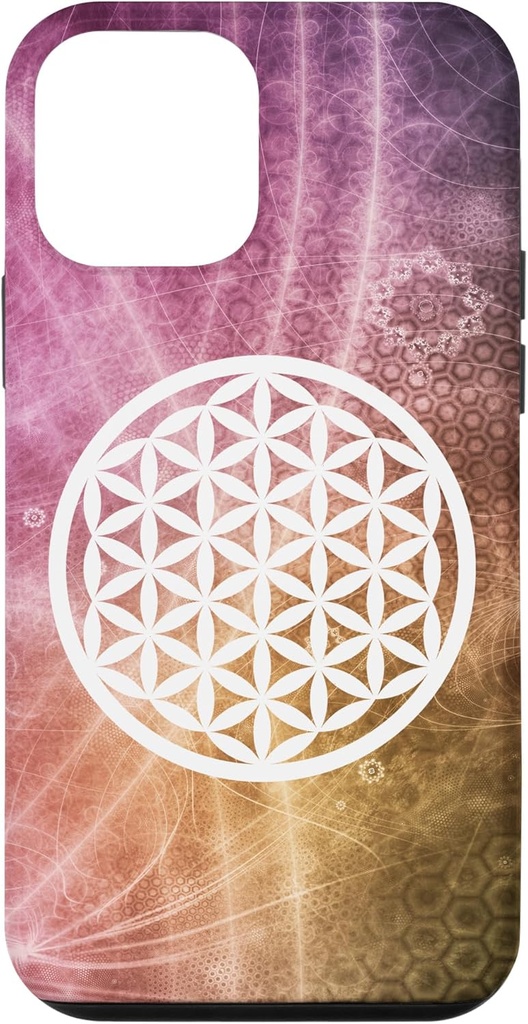 Husă cu simboluri spirituale și geometrie sacră pentru iPhone 12 mini Floarea vieții Floarea vieții Husă protectoare Floarea vieții din policarbonat și TPU pentru mai multă viață, energie și dragoste
