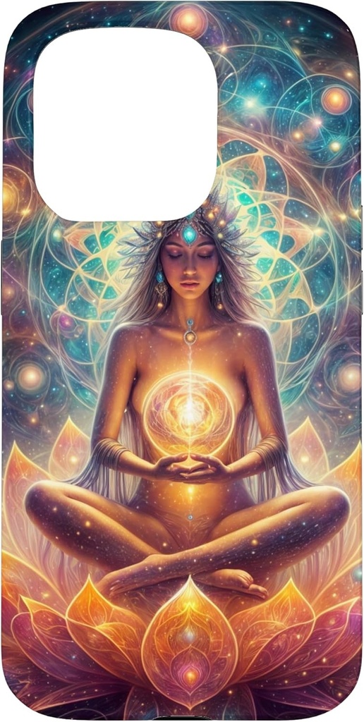 Husa pentru iPhone 15 Pro Meditation Lotus Chakra Woman